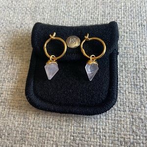 Missoma Rose Quartz Mini Shield Hoop Earrings